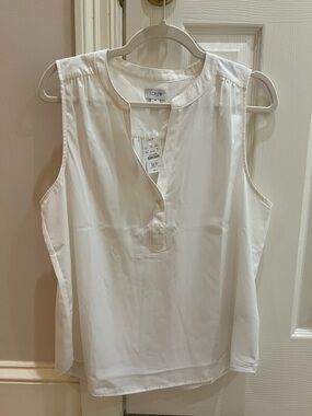 J. Crew Women’s White Sleeveless Split-Neck Camisole